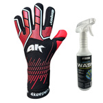Rękawice 4KEEPERS NEO VIPER NC Junior z płynem do czyszczenia - technologia SUPER SOFT GRIP i nowoczesna czerwono-czarna kolorystyka
