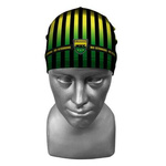 Czapka treningowa MKS Ostrowianka z herbem i wzorem w pasy – zielono-czarna dla kibiców z Ostrowi Mazowieckiej