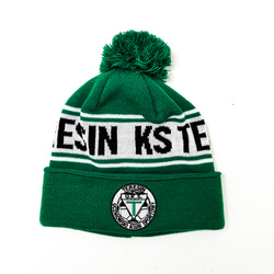 Czapka zimowa KS Teresin z pomponem – bawełniana z wywinięciem i haftowanym herbem