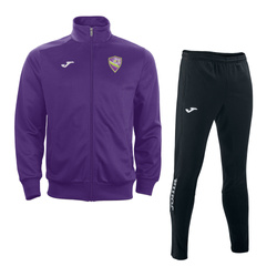 Dres JOMA AP11 fioletowy z herbem DTF i napisem na plecach, personalizowany, bluza i spodnie