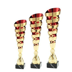 Zestaw pucharów ET.415 H40 H37 H34 – nowoczesne trofea plastikowe na kamiennej podstawie