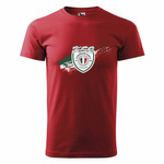 Koszulka lifestyle ZABOROWIANKA czerwona – bawełniany t-shirt z nadrukiem grafiki dla kibiców i zawodników Zaborowa