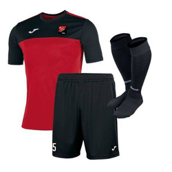 Komplet meczowy VULCAN – koszulka z herbem żakardowym, numer, spodenki, getry, personalizowany dla zawodników