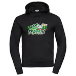Bluza z kapturem KS TERESIN czarna - bawełniana kangurka z klubowym nadrukiem