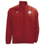 Ortalion ZABOROWIANKA czerwony – zapinana kurtka przeciwdeszczowa z kapturem, kieszeniami i herbem dla kibiców Zaborowa