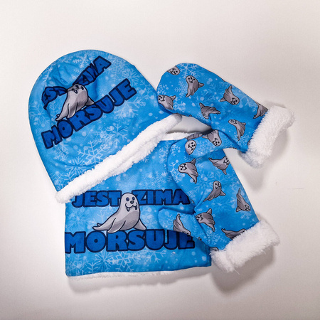 Zestaw zimowy ONZE MORS - czapka, komin i rękawiczki do morsowania