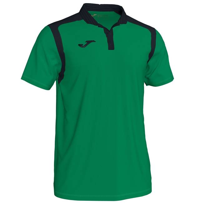 koszulka polo Joma Champion V 101265.451 zielono czarna piłkarska koszulka polo z kołnierzykiem